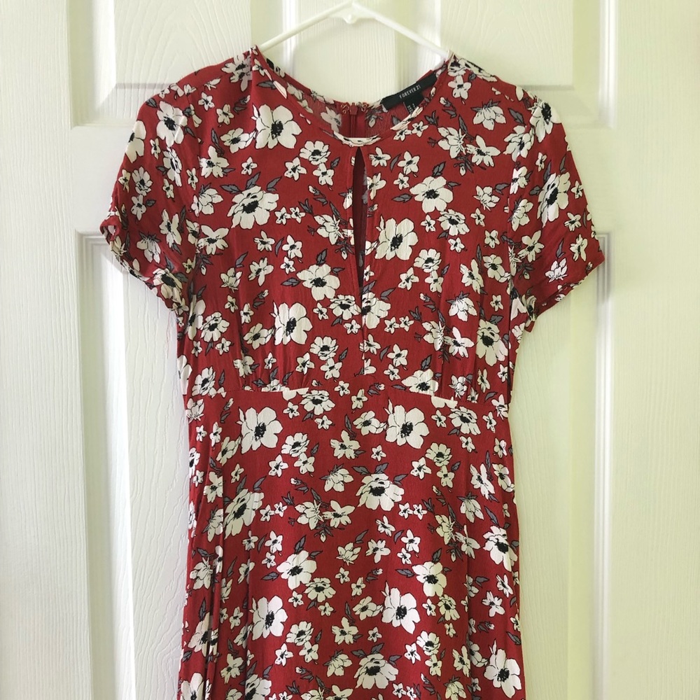 Forever 21 red floral dress
